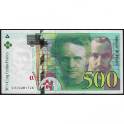 F 76-01 - 1994 - 500 francs - Pierre et Marie Curie - Série Q - Etat : TTB