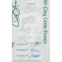 F 76-01 - 1994 - 500 francs - Pierre et Marie Curie - Série B - Etat : TTB+