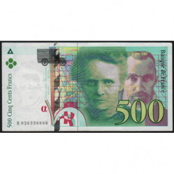 F 76-01 - 1994 - 500 francs - Pierre et Marie Curie - Série K - Etat : TTB