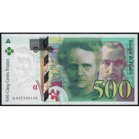 F 76-01 - 1994 - 500 francs - Pierre et Marie Curie - Série Q - Etat : pr.NEUF