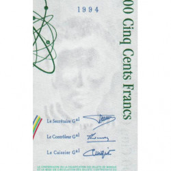 F 76-01 - 1994 - 500 francs - Pierre et Marie Curie - Série Q - Etat : pr.NEUF