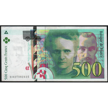 F 76-01 - 1994 - 500 francs - Pierre et Marie Curie - Série H - Etat : TTB