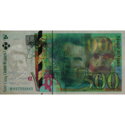 F 76-01 - 1994 - 500 francs - Pierre et Marie Curie - Série M - Etat : TB+