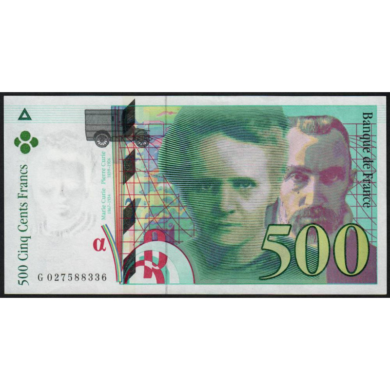 F 76-01 - 1994 - 500 francs - Pierre et Marie Curie - Série G - Etat : SUP