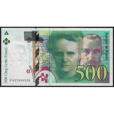 F 76-01 - 1994 - 500 francs - Pierre et Marie Curie - Série P - Etat : SUP