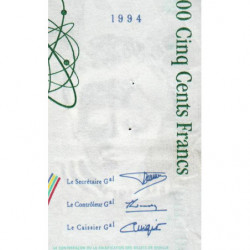 F 76-01 - 1994 - 500 francs - Pierre et Marie Curie - Série N - Etat : TTB