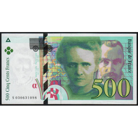 F 76-01 - 1994 - 500 francs - Pierre et Marie Curie - Série S - Etat : SPL+