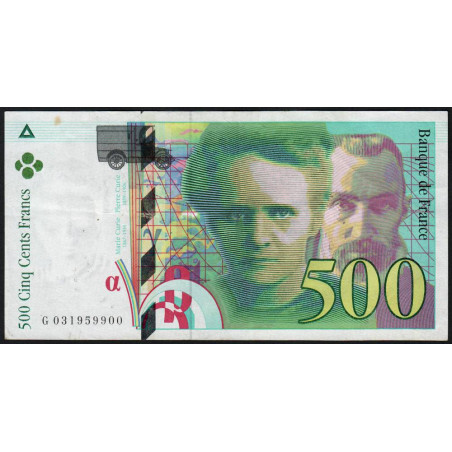 F 76-02 - 1995 - 500 francs - Pierre et Marie Curie - Série G - Etat : TTB