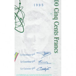 F 76-02 - 1995 - 500 francs - Pierre et Marie Curie - Série N - Etat : TTB+
