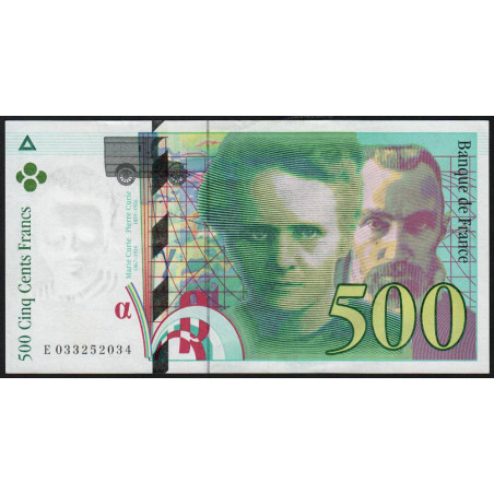 F 76-02 - 1995 - 500 francs - Pierre et Marie Curie - Série E - Etat : SUP+