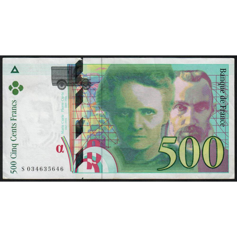 F 76-02 - 1995 - 500 francs - Pierre et Marie Curie - Série S - Etat : TTB+