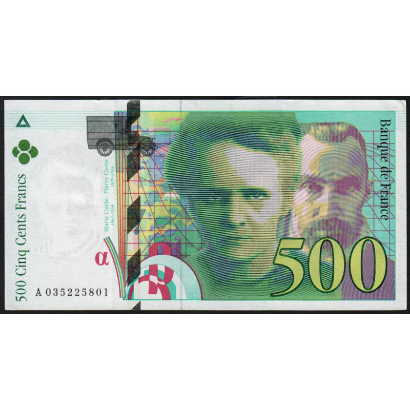F 76-02 - 1995 - 500 francs - Pierre et Marie Curie - Série A - Etat : TTB+