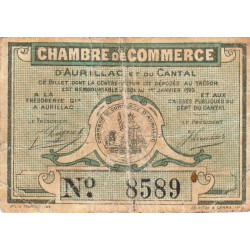 Aurillac (Cantal) - Pirot 16-11 - 25 centimes - Série I - 1917 - Etat : TB