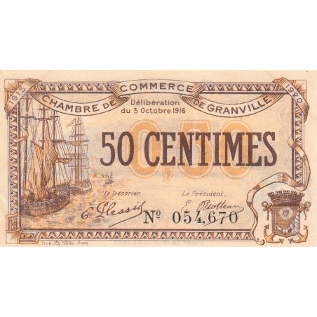 Granville - Pirot 60-7 - 50 centimes - 03/10/1916 - Etat : SUP+