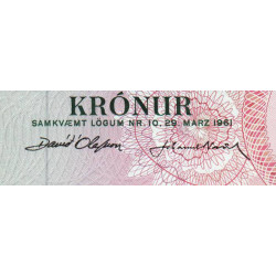 Islande - Pick 45a_2 - 500 kronur - Série F - Loi 1961 (1968) - Etat : NEUF