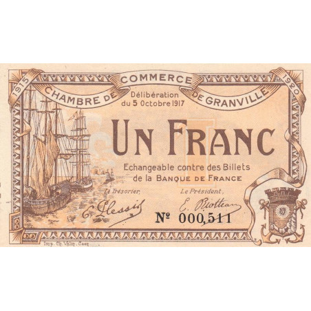 Granville - Pirot 60-13 - 1 franc - 05/10/1917 - Etat : SUP+