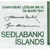 Islande - Pick 50a_9 - 100 kronur - Série C - Loi 1961 (1981) - Etat : NEUF