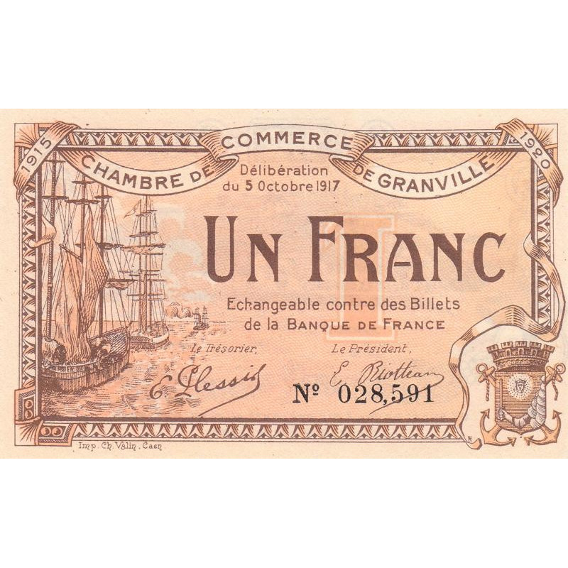 Granville - Pirot 60-13 - 1 franc - 05/10/1917 - Etat : NEUF