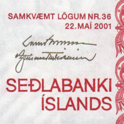 Islande - Pick 58a_2 - 500 kronur - Série D - Loi 2001 (2005) - Etat : pr.NEUF