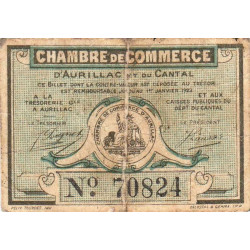 Aurillac (Cantal) - Pirot 16-11 - 25 centimes - Série J - 1917 - Etat : TB