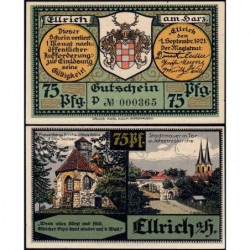 Allemagne - Notgeld - Ellrich - 75 pfennig - Lettre P - 01/09/1921 - Etat : pr.NEUF