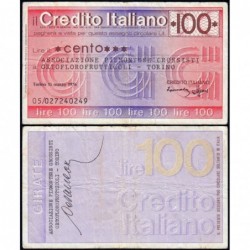 Italie - Miniassegni - Il Credito Italiano - 100 lire - 15/03/1976 - Etat : TTB-