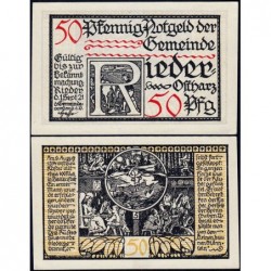 Allemagne - Notgeld - Rieder (Ballenstedt) - 50 pfennig - Type 5 - 01/08/1921 - Etat : NEUF