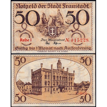 Pologne - Notgeld - Fraustadt (Wschowa) - 50 pfennig - Série 1 - 1917 - Etat : NEUF