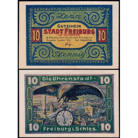 Pologne - Notgeld - Freiburg (Swiebodzice) - 10 pfennig - 09/1921 - Etat : NEUF