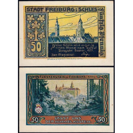 Pologne - Notgeld - Freiburg (Swiebodzice) - 50 pfennig - 09/1921 - Etat : NEUF