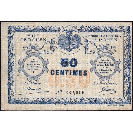 Rouen - Pirot 110-1 - 50 centimes - Sans date - Etat : TB