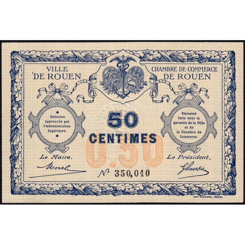 Rouen - Pirot 110-1 - 50 centimes - Sans date - Etat : SPL