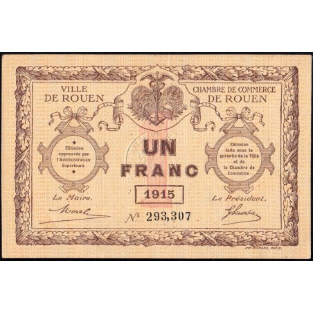 Rouen - Pirot 110-10 - 1 franc - 1915 - Etat : SUP