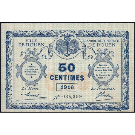 Rouen - Pirot 110-18 - 50 centimes - 1916 - Etat : SUP