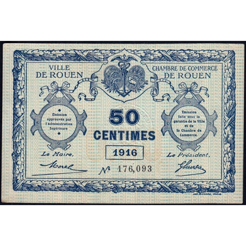 Rouen - Pirot 110-18 - 50 centimes - 1916 - Etat : SUP+