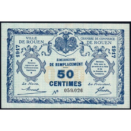 Rouen - Pirot 110-28 - 50 centimes - 1917 - Etat : SUP