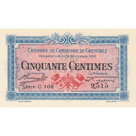 Grenoble - Pirot 63-1 - 50 centimes - Série C 103 - 14/09/1916 - Etat : SPL