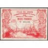 Rouen - Pirot 110-52 - 2 francs - Petit numéro 000,163 - 1920 - Etat : SUP+