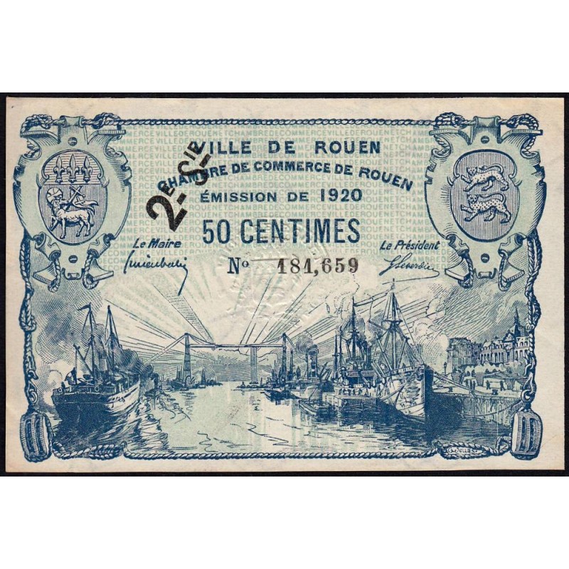 Rouen - Pirot 110-53 - 50 centimes - 2ème série - 1920 - Etat : SUP+