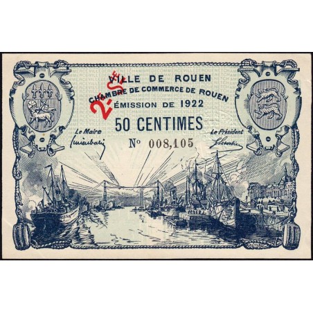 Rouen - Pirot 110-67 - 50 centimes - 2ème série - 1922 - Etat : SPL