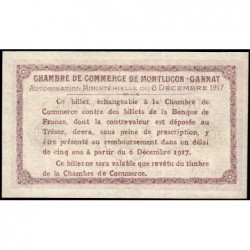 Montluçon-Gannat - Pirot non répertorié - 50 centimes - Série A - 1917 - Spécimen - Etat : NEUF
