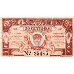 Aurillac (Cantal) - Pirot 16-12 variété - 50 centimes - Série H - 1917 - Etat : SUP