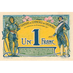 Grenoble - Pirot 63-20a - 1 franc - Série 2 - 08/11/1917 - Etat : SUP
