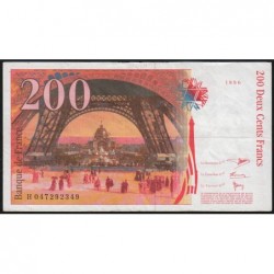 F 75-03b - 1996 - 200 francs - Eiffel - Série H - Etat : TTB-