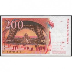 F 75-04b - 1997 - 200 francs - Eiffel - Série T - Etat : TTB+