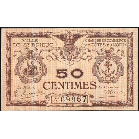 Saint-Brieuc - Pirot 111-1b - 50 centimes - Sans série - Sans date - Etat : SUP+