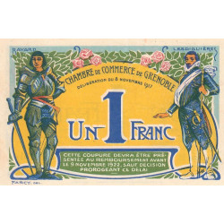Grenoble - Pirot 63-25 - 1 franc - Série 11 - 08/11/1917 - Etat : SPL