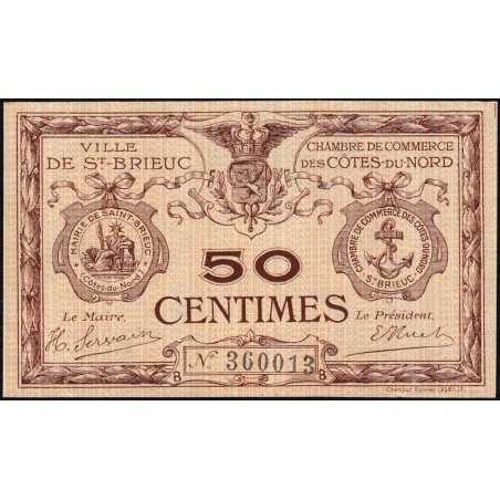 Saint-Brieuc - Pirot 111-11 - 50 centimes - Série B - Sans date - Etat : SUP+