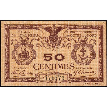 Saint-Brieuc - Pirot 111-13 - 50 centimes - Série C - Sans date - Etat : SUP+