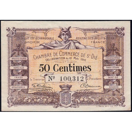 Saint-Dié - Pirot 112-5 - 50 centimes - 10/05/1916 - Etat : SUP